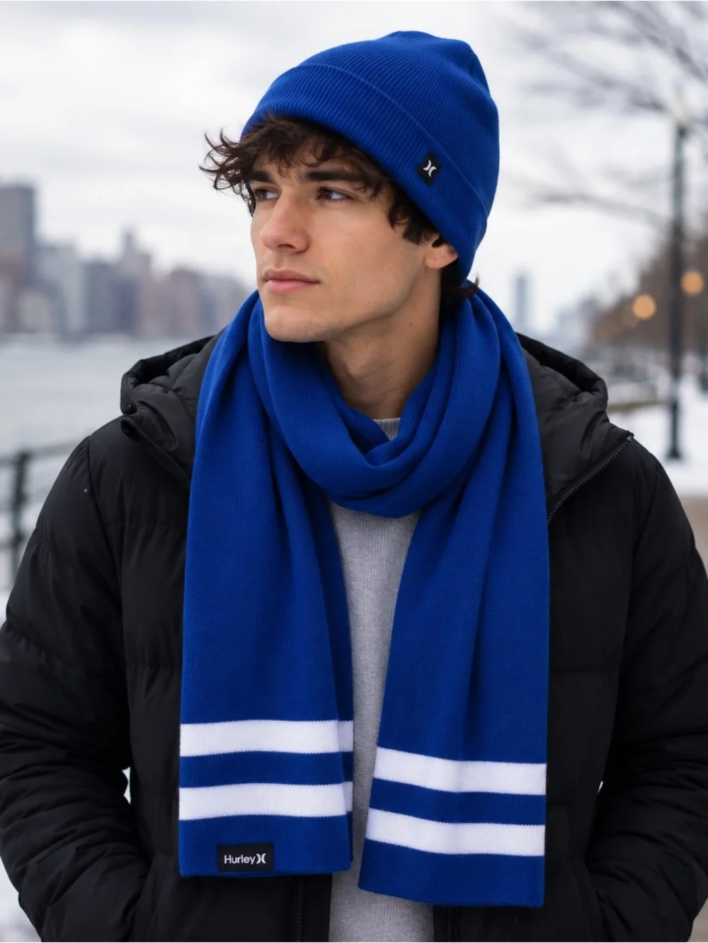 Hurley New Yorker Beanie & Scarf 2-Piece Set NWT
